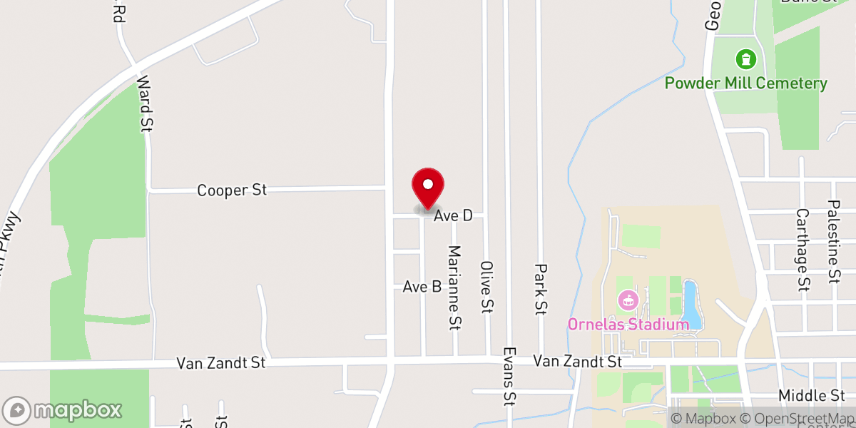 Map showing location of Holy Temple Church of God in Christ
