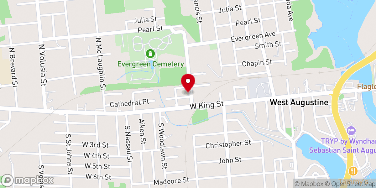 Map showing location of New St James Missionary Baptist