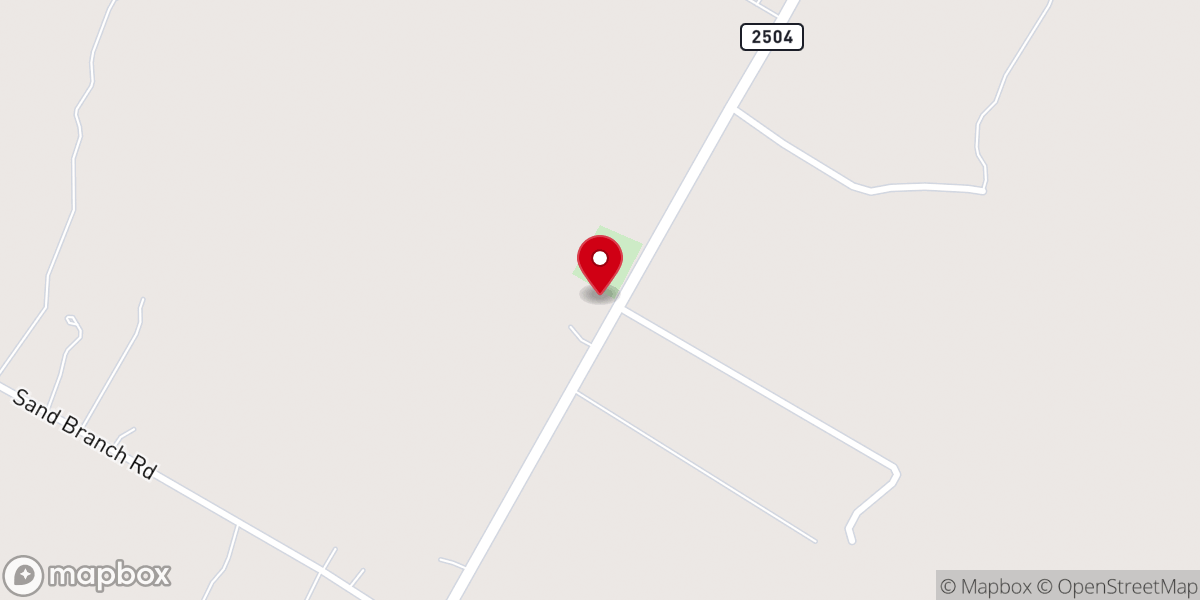 Map showing location of Sand Branch Baptist Church