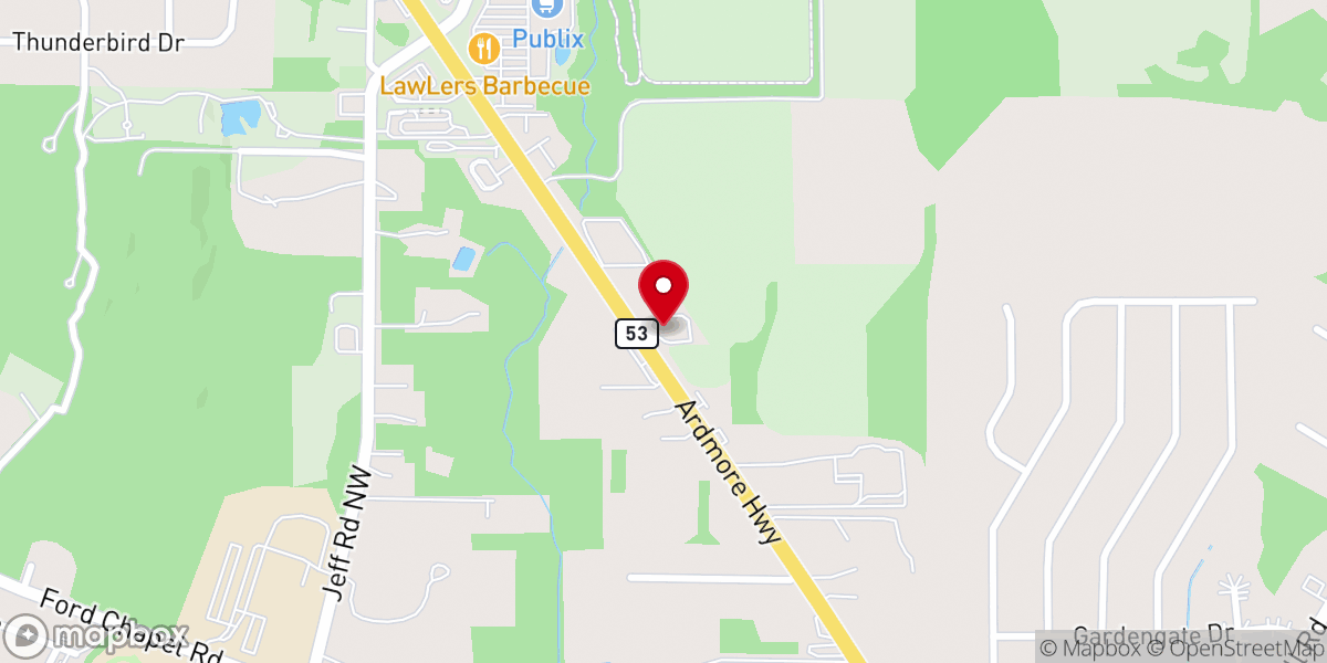 Map showing location of Refuge Church