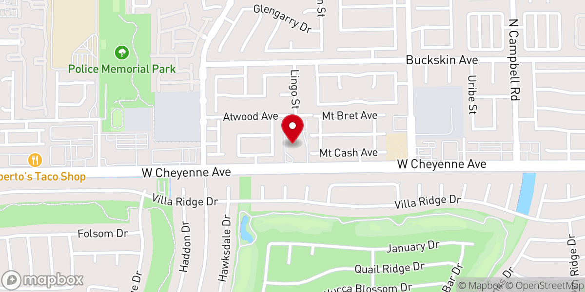 Map showing location of Mountain View Lutheran Church and School