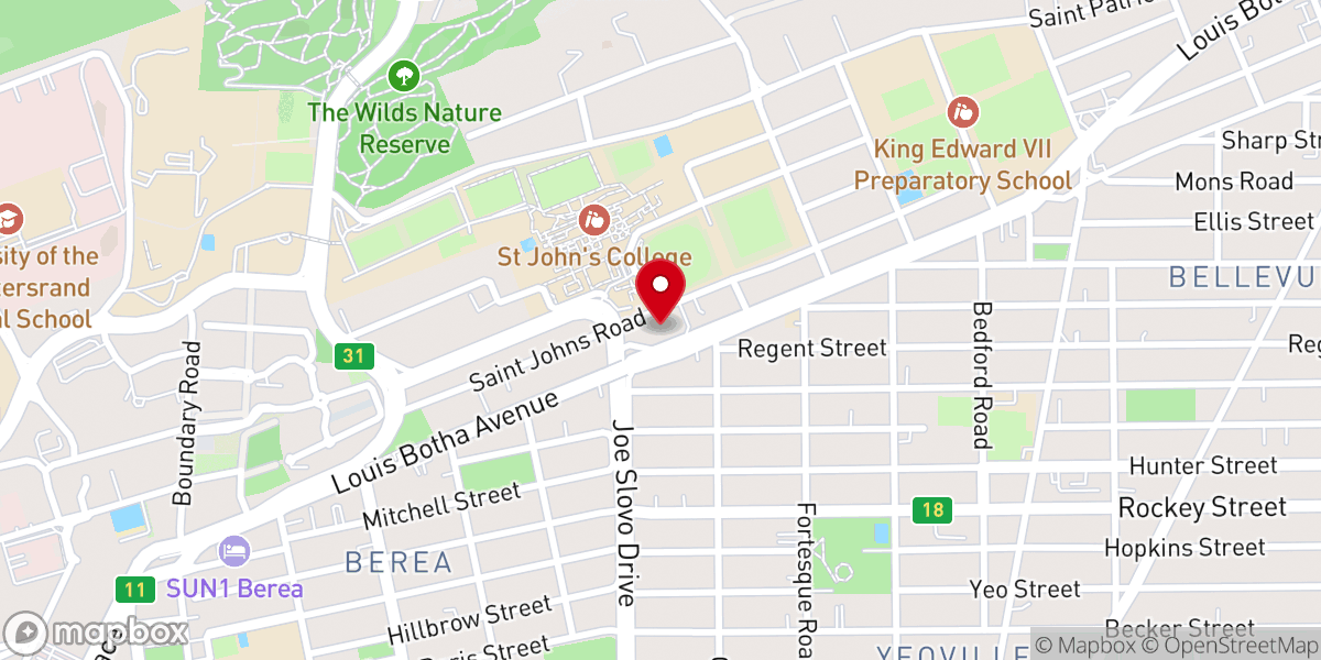 Map showing location of Bethesda Methodist Church