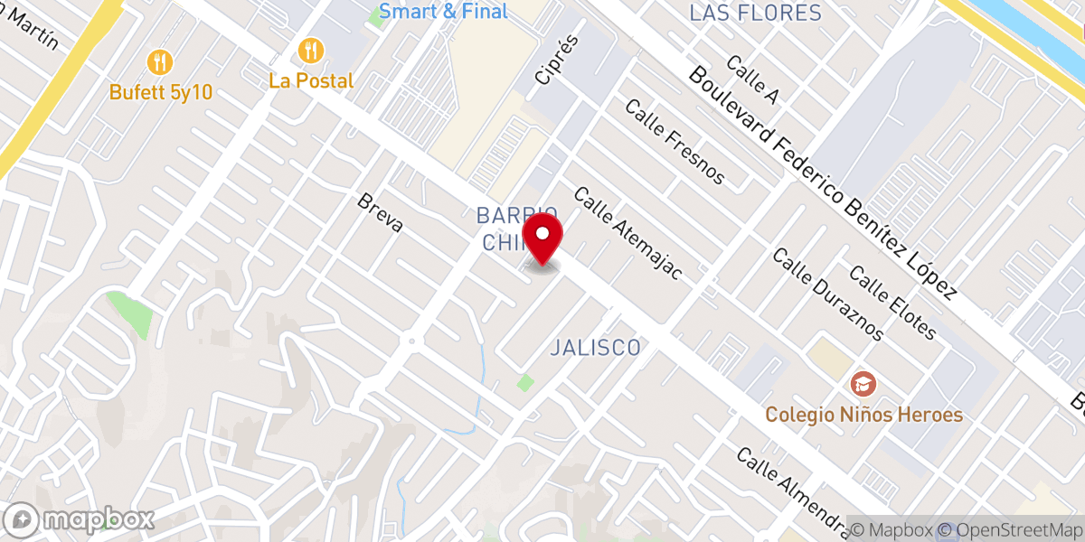 Map showing location of Parroquia de Nuestra Señora de Guadalupe