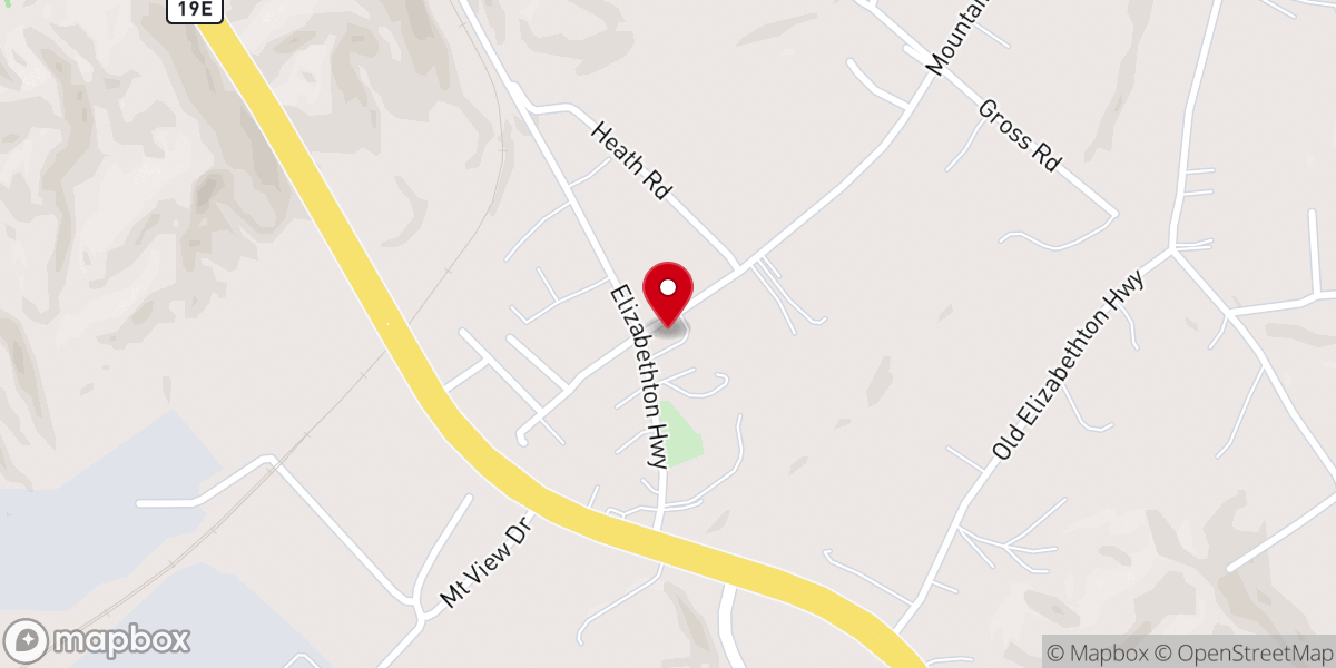 Map showing location of Mountain View Church of Christ