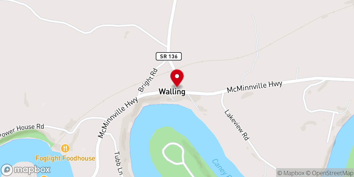 Map showing location of Walling