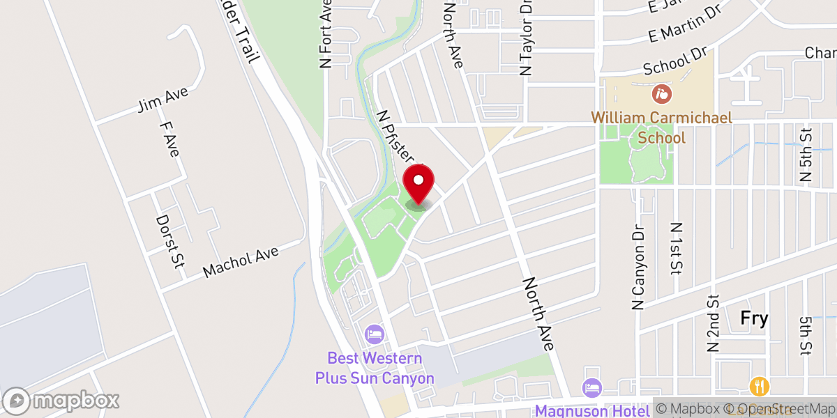 Map showing location of Sierra Vista Church Of God