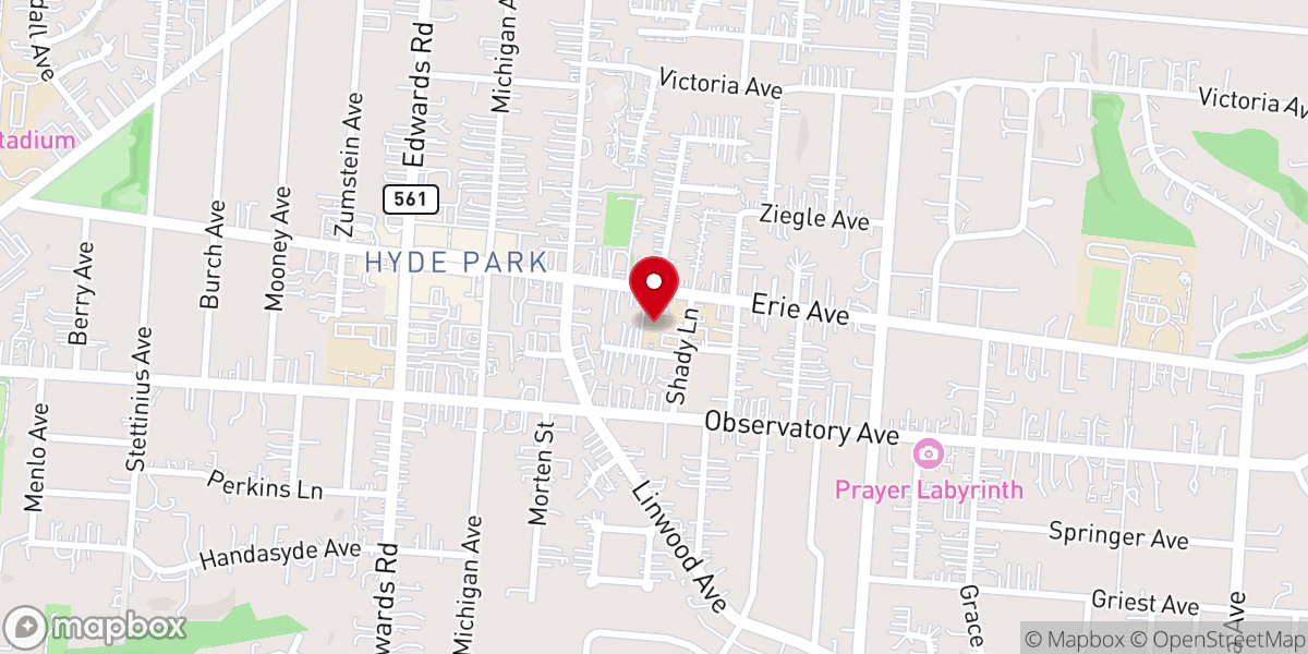 Map showing location of St. Mary Hyde Park