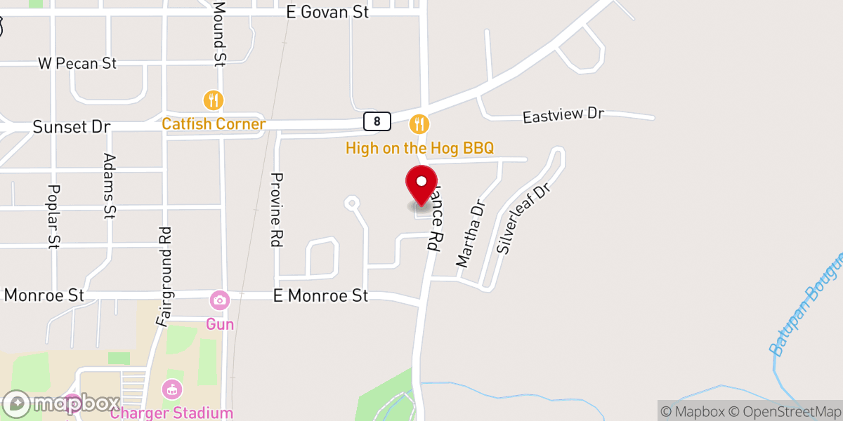 Map showing location of Calvary Baptist Church
