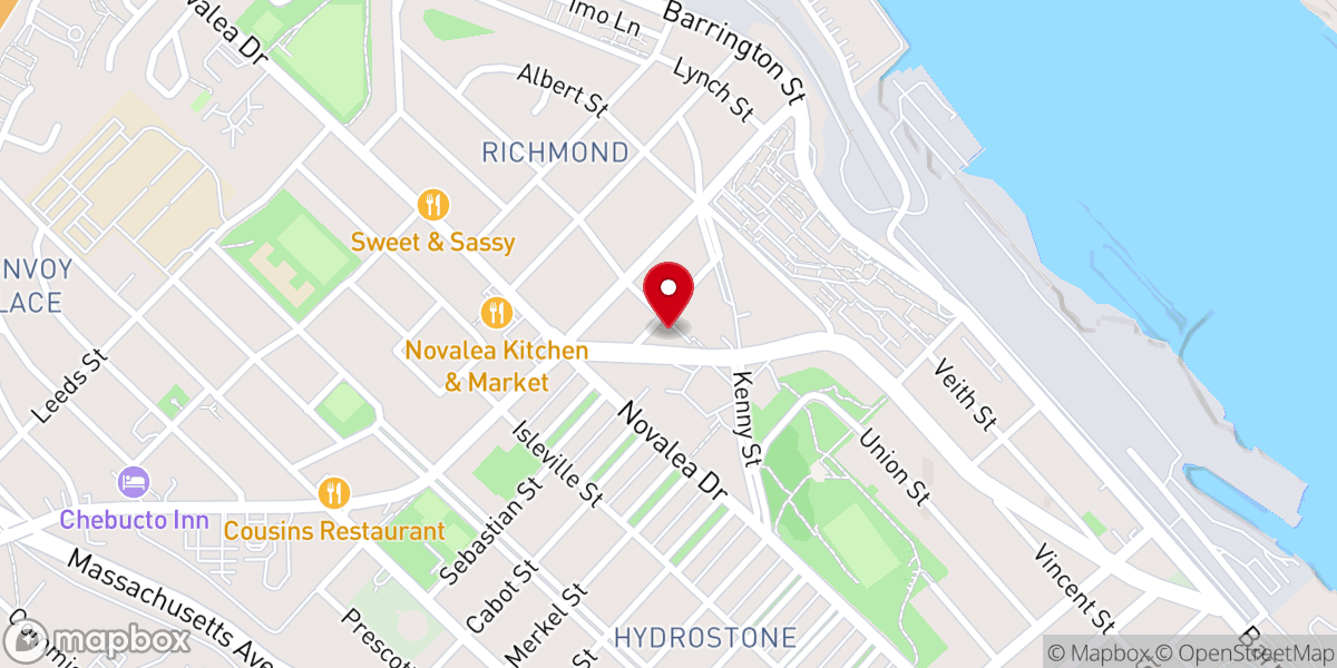 Map showing location of Knox Mission Centre of Calvin Congregation Halifax