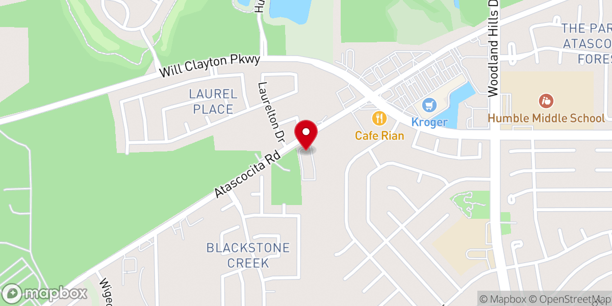 Map showing location of Pentecostal Church-Atascocita