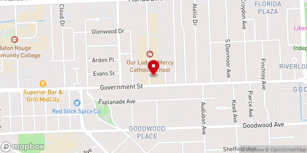 Map showing location of Mercy Church