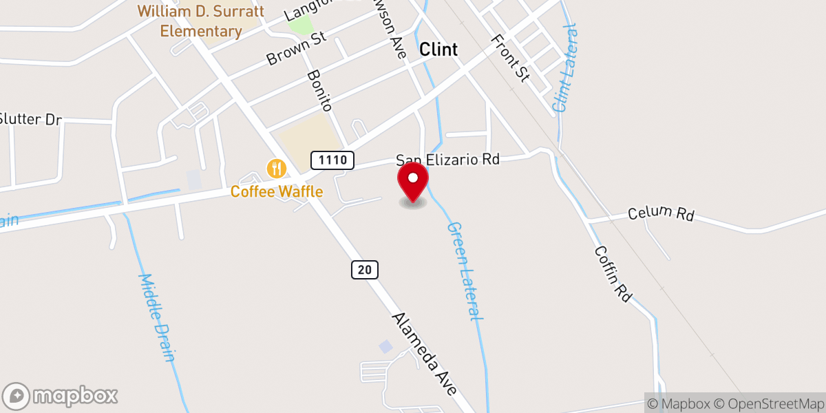 Map showing location of Templo Centro de Fe