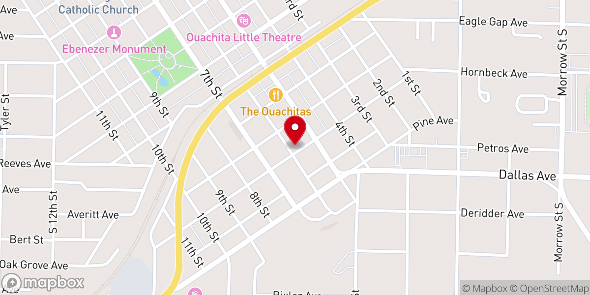 Map showing location of Trinity Lutheran Church