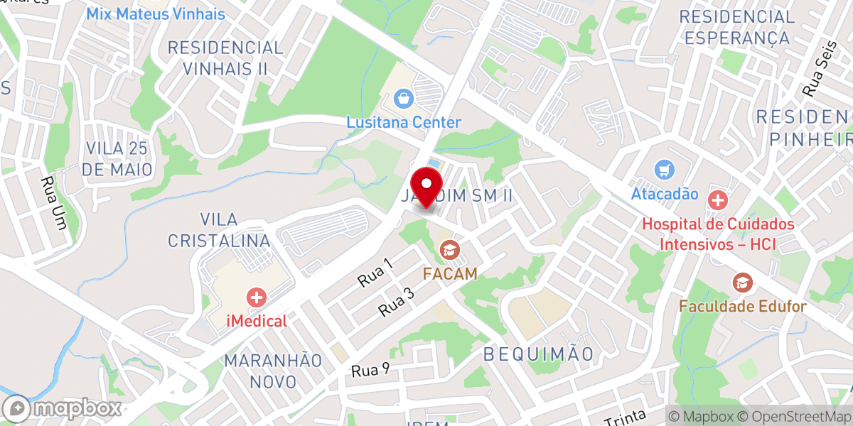 Map showing location of Assembleia de Deus Cristo Para Todos (Bequimão)