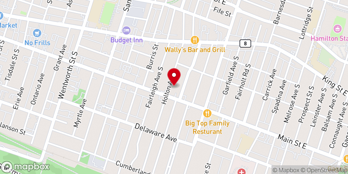 Map showing location of St Giles United Church