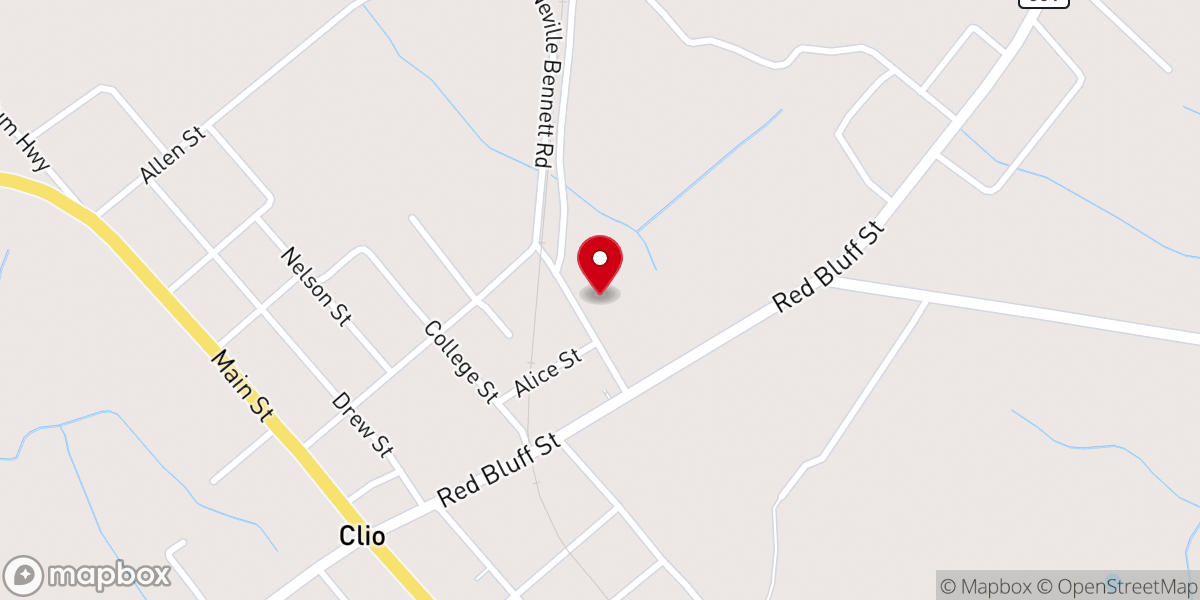 Map showing location of Clio Church of God