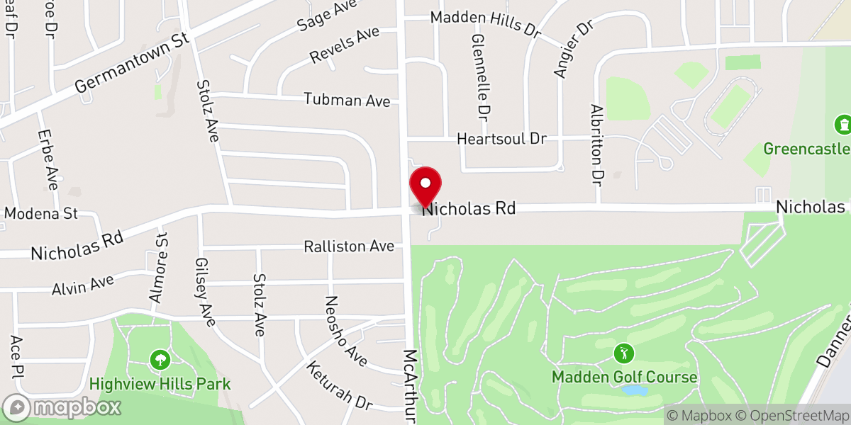 Map showing location of Pleasant Green Missionary Baptist Church