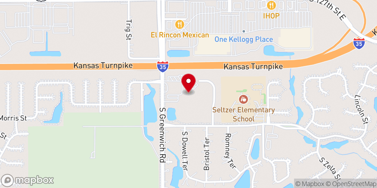 Map showing location of Woodland Lakes Community Church