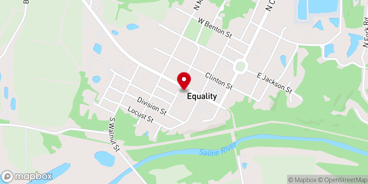 Map showing location of Equality United Methodist Church Illinois