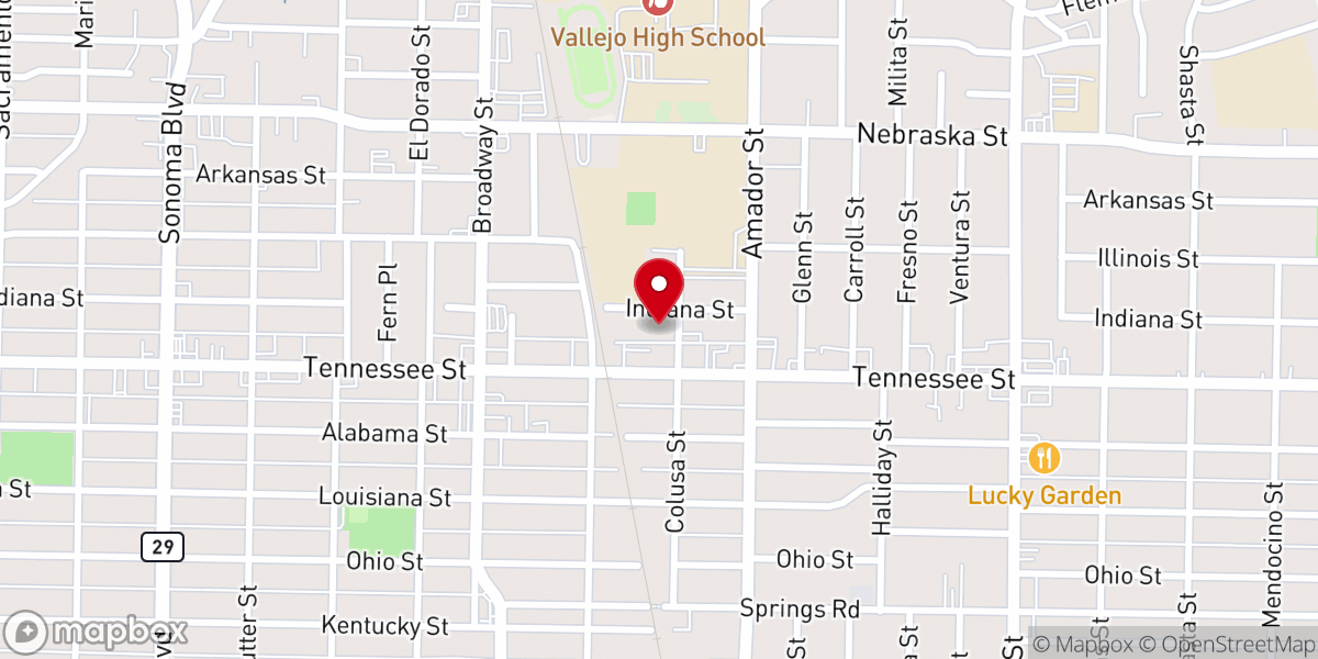 Map showing location of First Christian Church