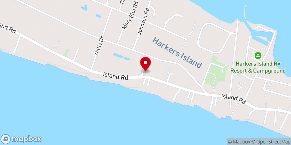 Map showing location of Harkers Island Pent Holiness
