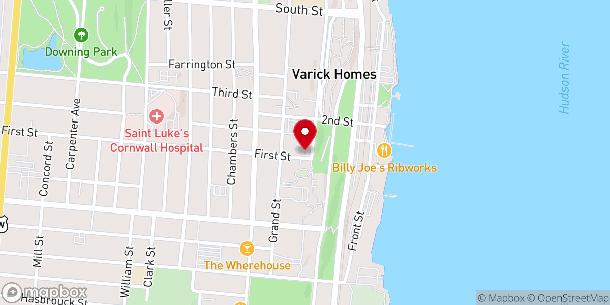 Map showing location of Baptist Church of Newburgh Inc