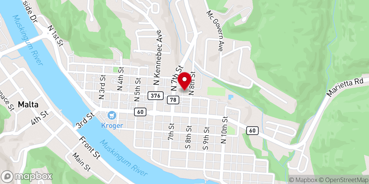 Map showing location of Presbyterian Church