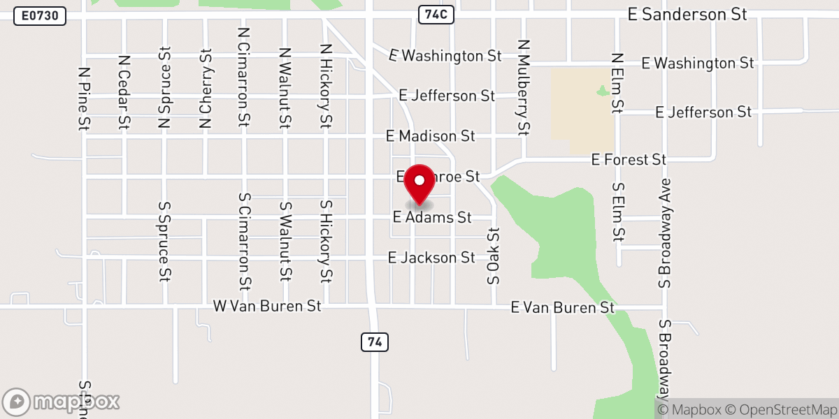 Map showing location of First Christian Church