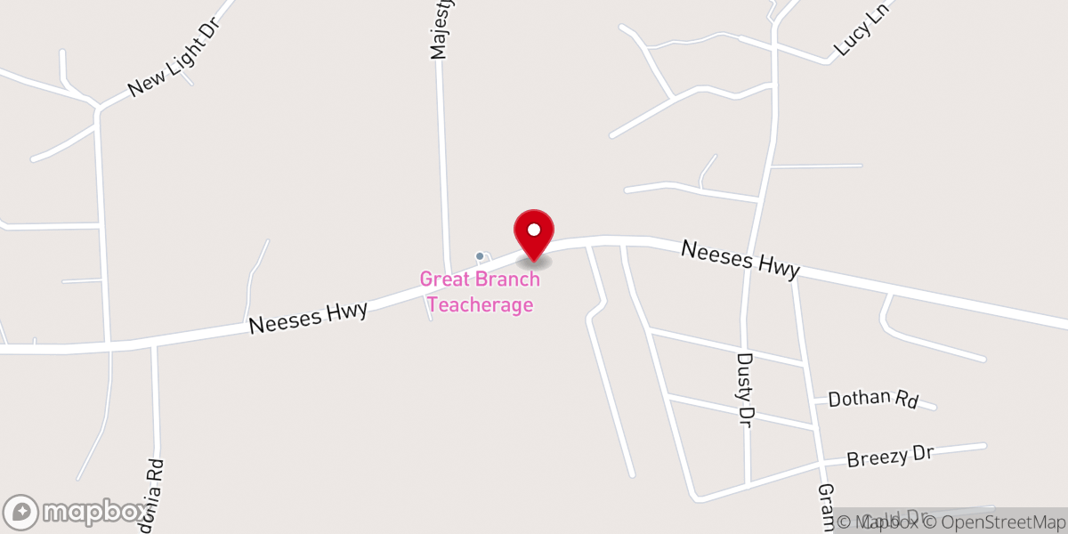 Map showing location of Beauty Hill Baptist Church