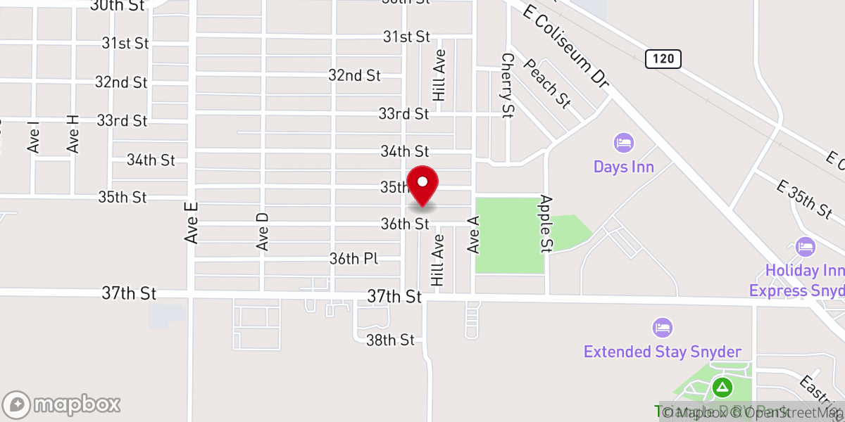 Map showing location of Family Faith Center Snyder