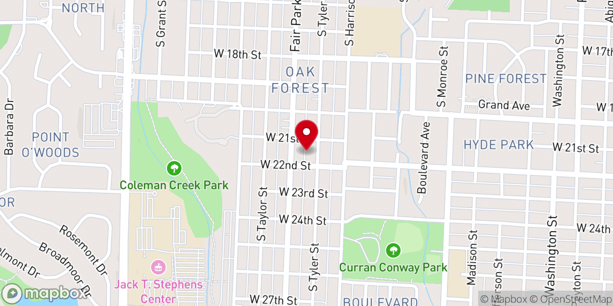 Map showing location of Connect Church - Little Rock Campus