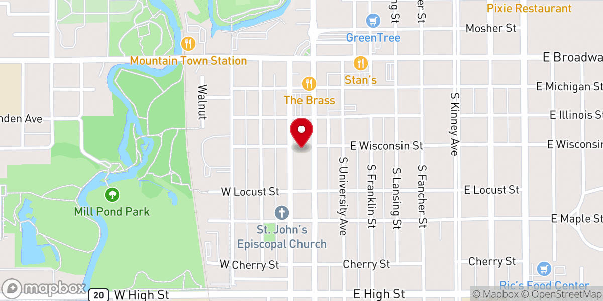 Map showing location of First United Methodist Church