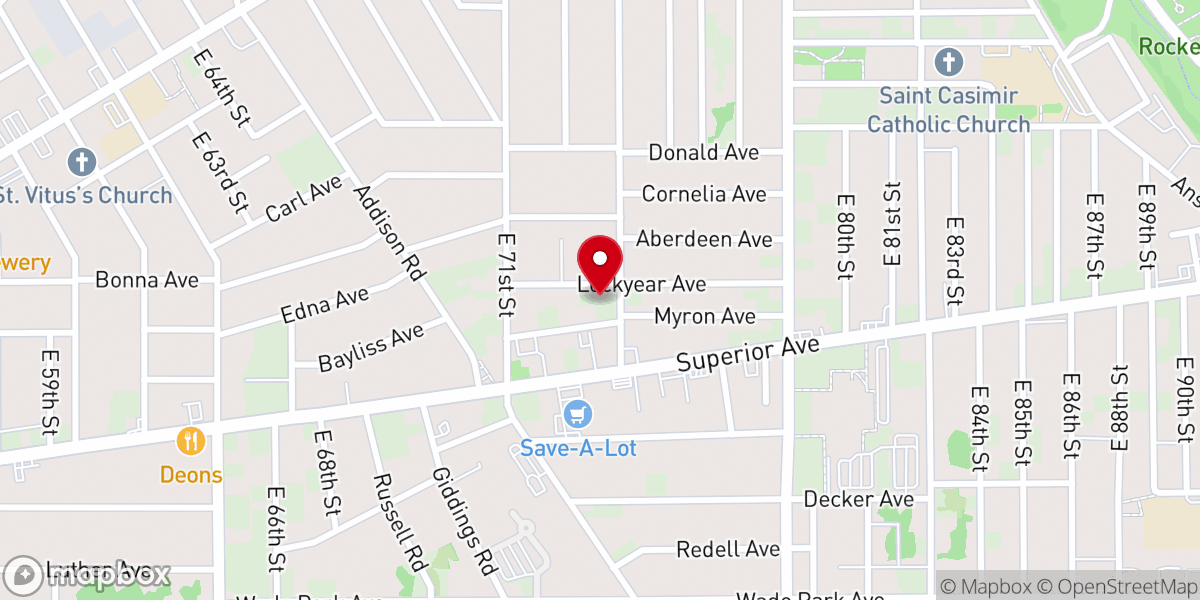 Map showing location of Ninth United Church of Christ
