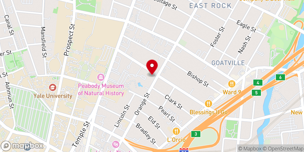 Map showing location of Episcopal Church at Yale