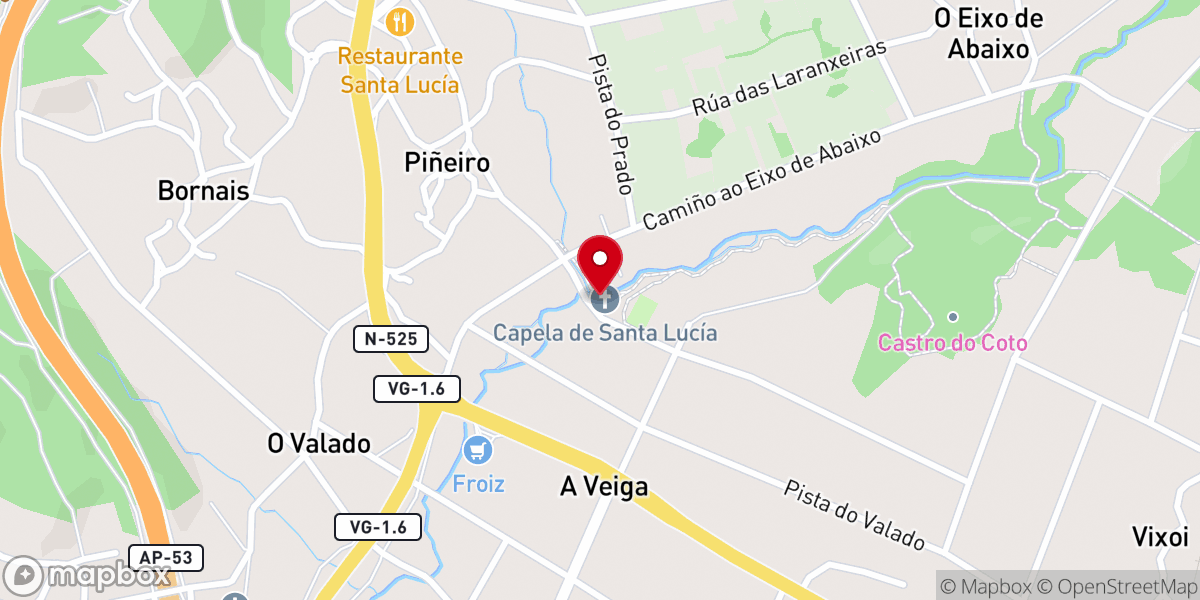 Map showing location of Ermita da Santa Lucía