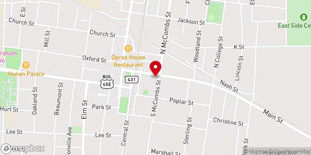 Map showing location of First United Methodist Church