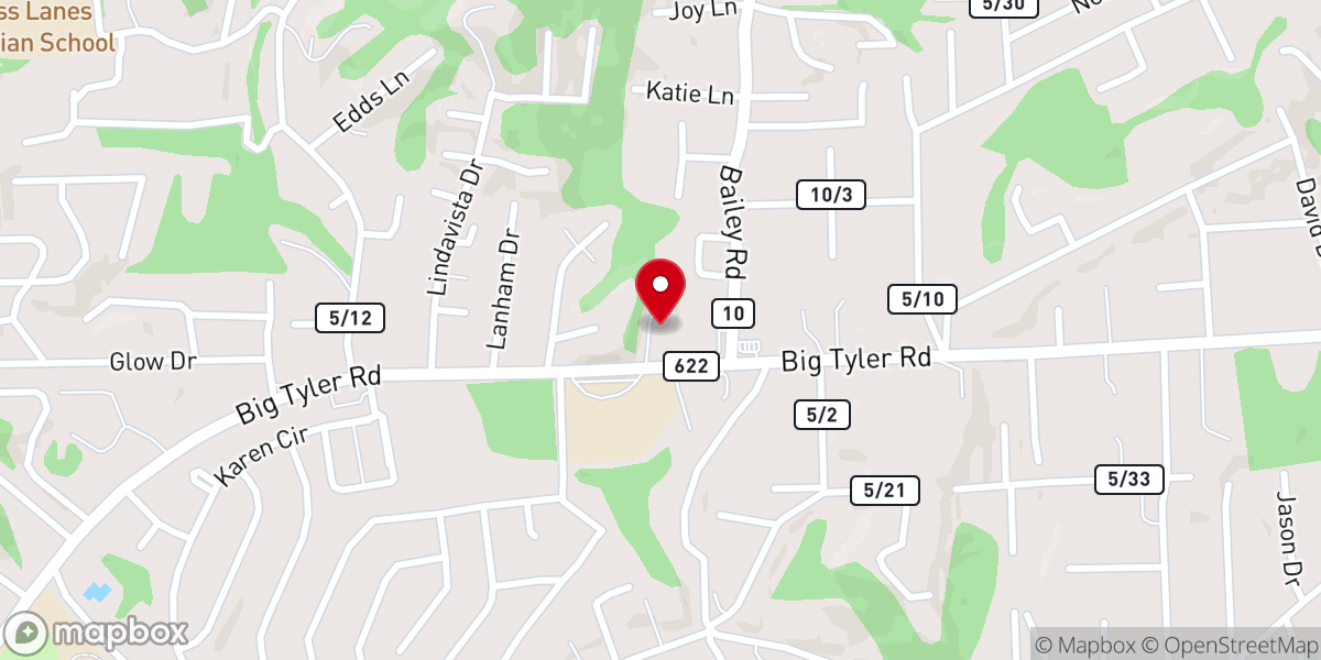 Map showing location of Victory Baptist Church