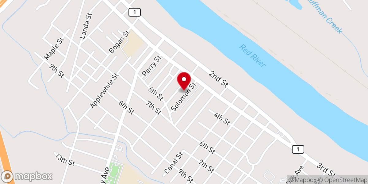 Map showing location of Pilgrim Baptist Church