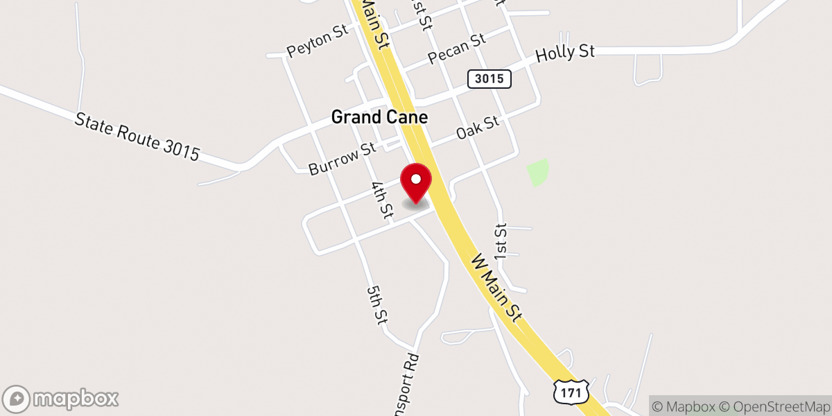 Map showing location of Grand Cane Methodist Church