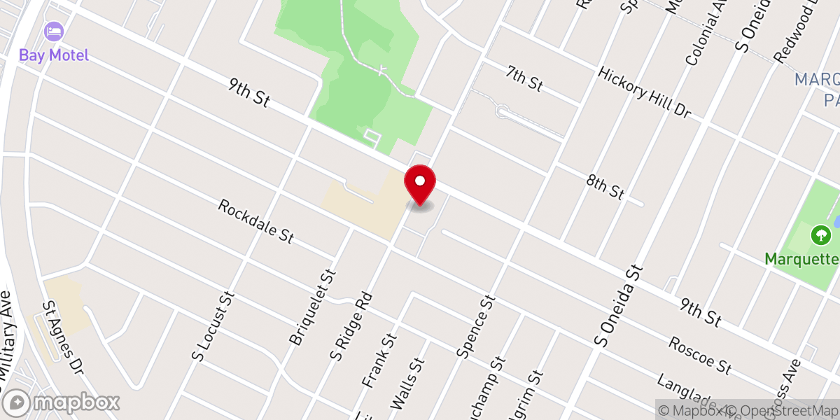 Map showing location of Calvary Lutheran Church
