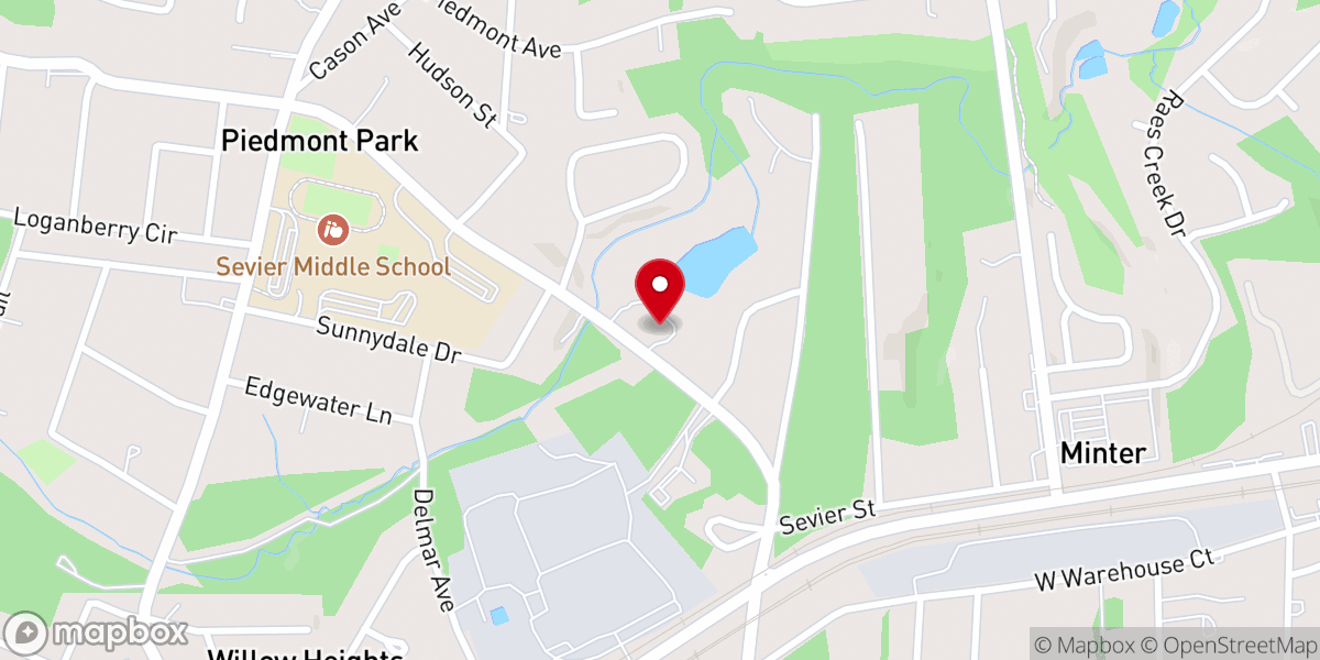 Map showing location of Unity Church of Greenville