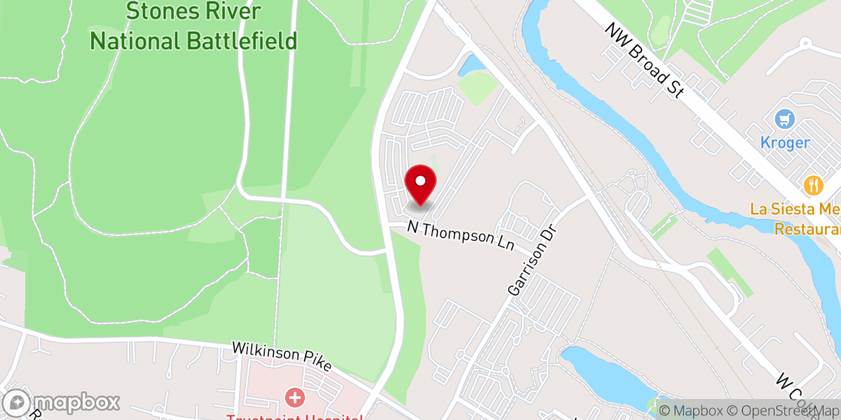 Map showing location of New Vision Baptist Church