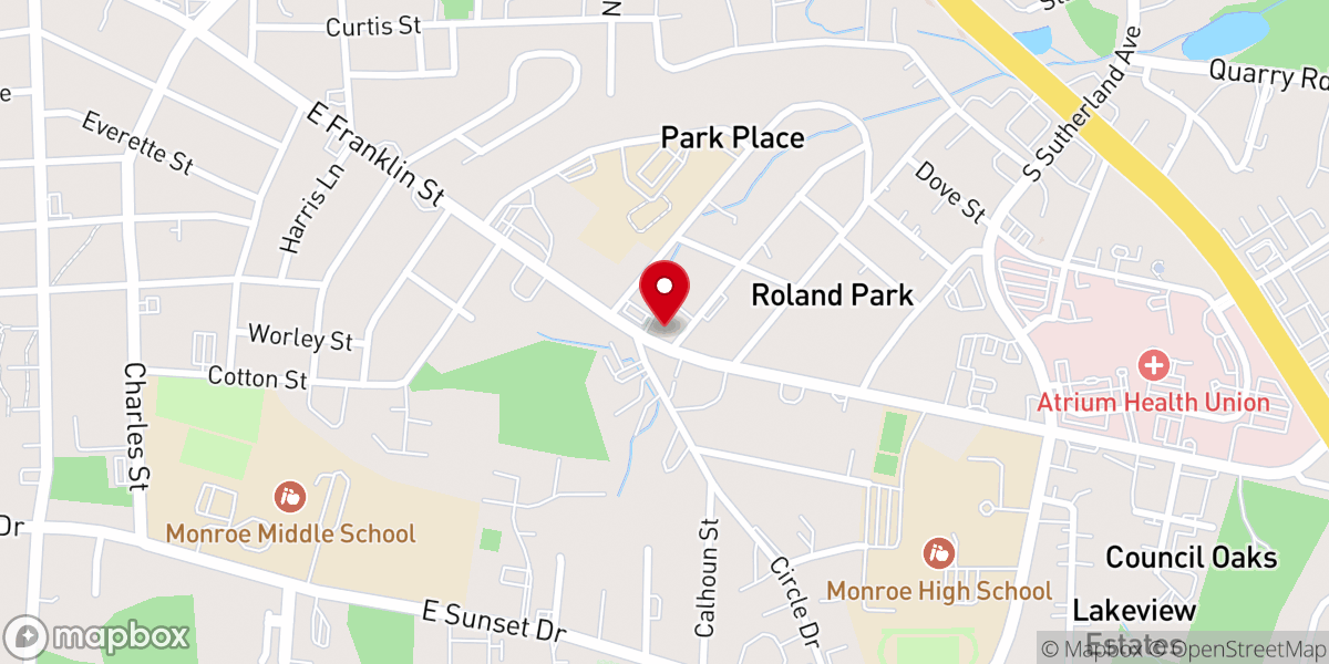 Map showing location of Our Lady of Lourdes Catholic Church