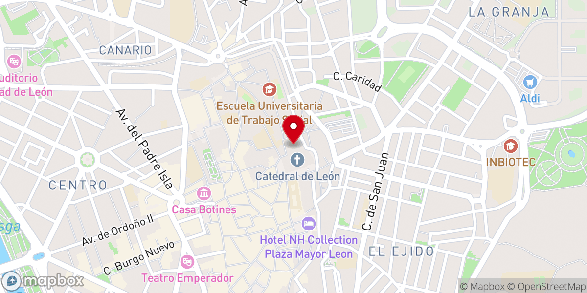 Map showing location of Claustro de la Catedral de León