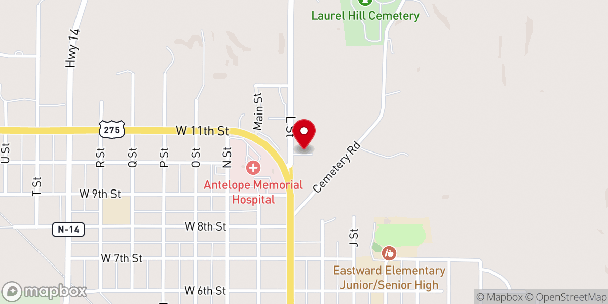 Map showing location of Abundant Life Church