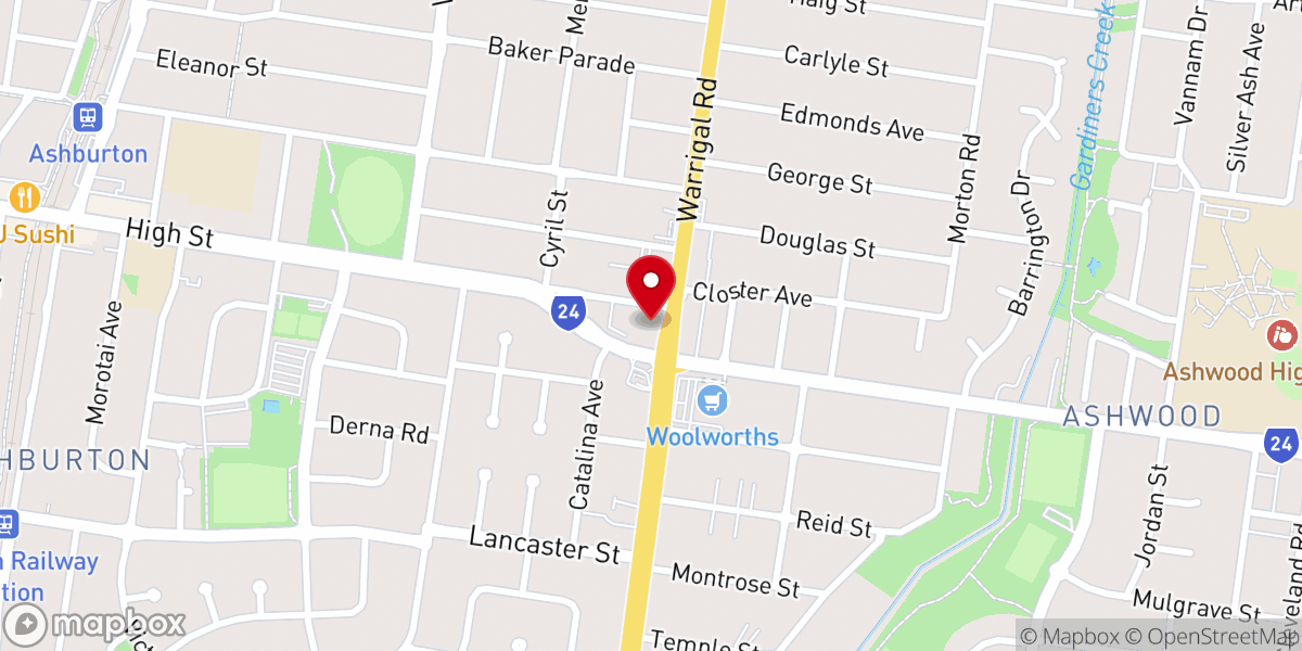 Map showing location of St Matthew's Anglican Church
