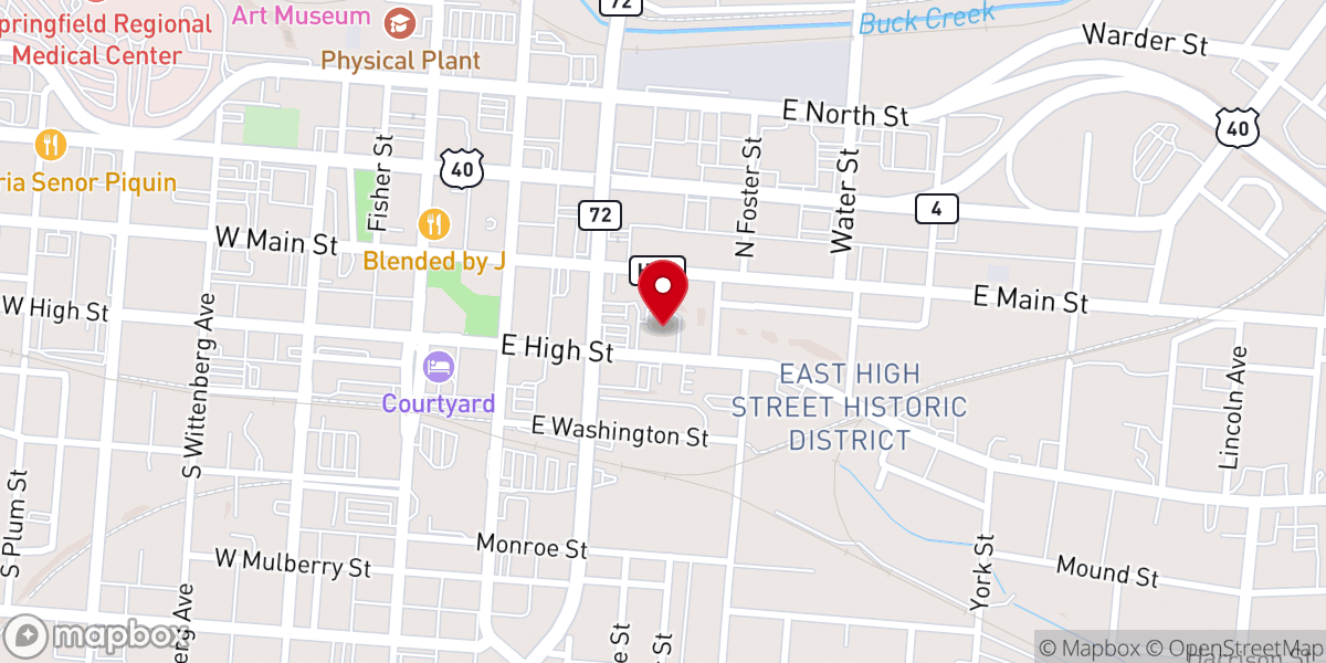 Map showing location of Lagonda United Methodist Church
