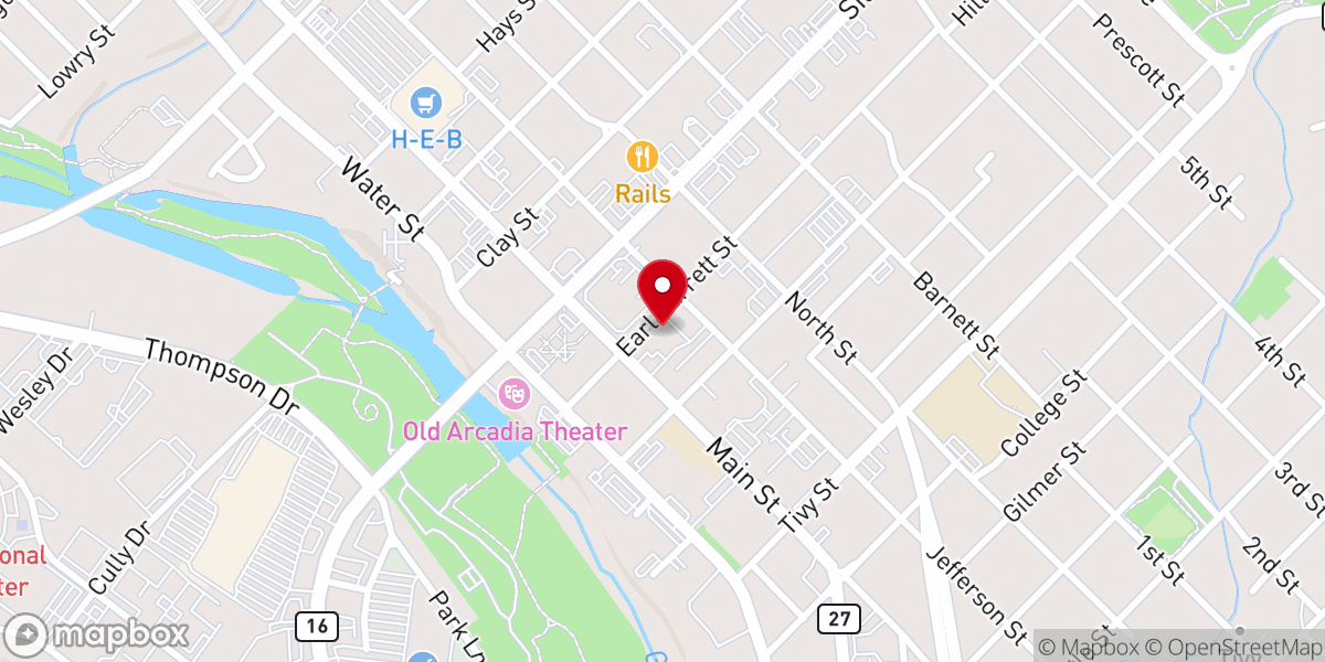 Map showing location of Kerrville Christian Center Church