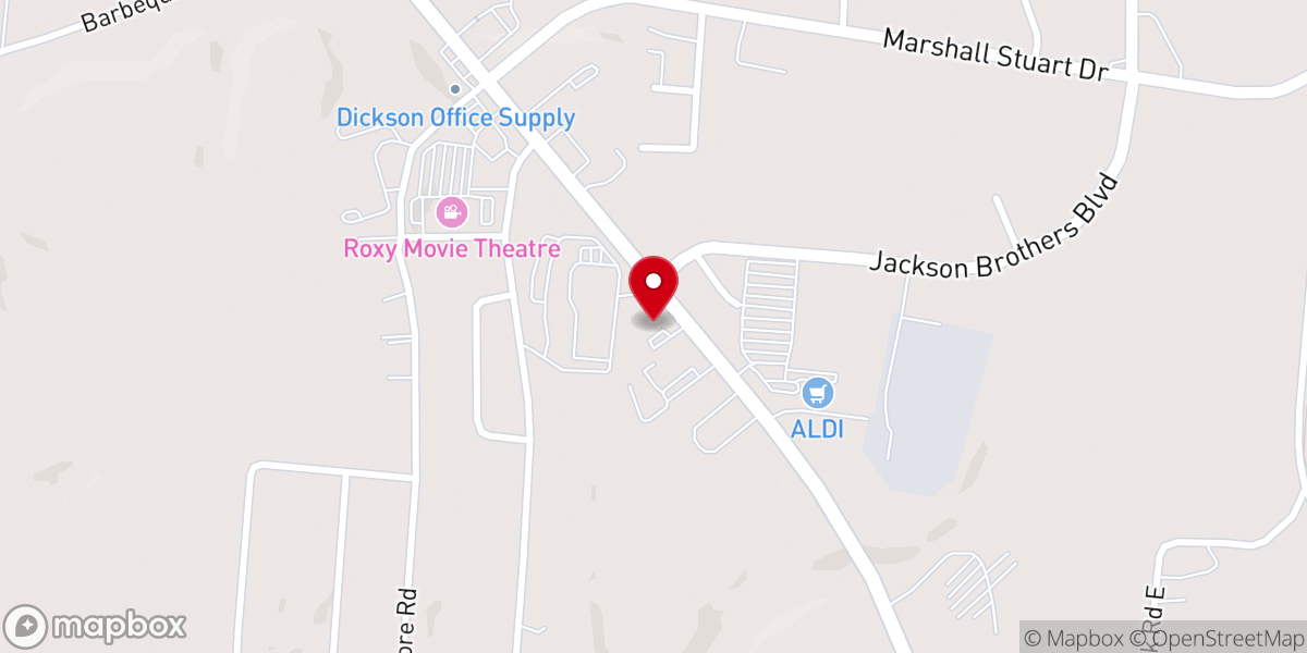 Map showing location of Dickson Seventh-day Adventist Church