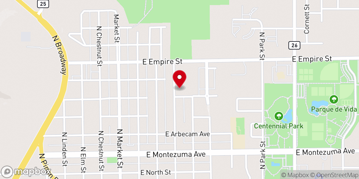Map showing location of Spanish foursquare church Vida En Victoria